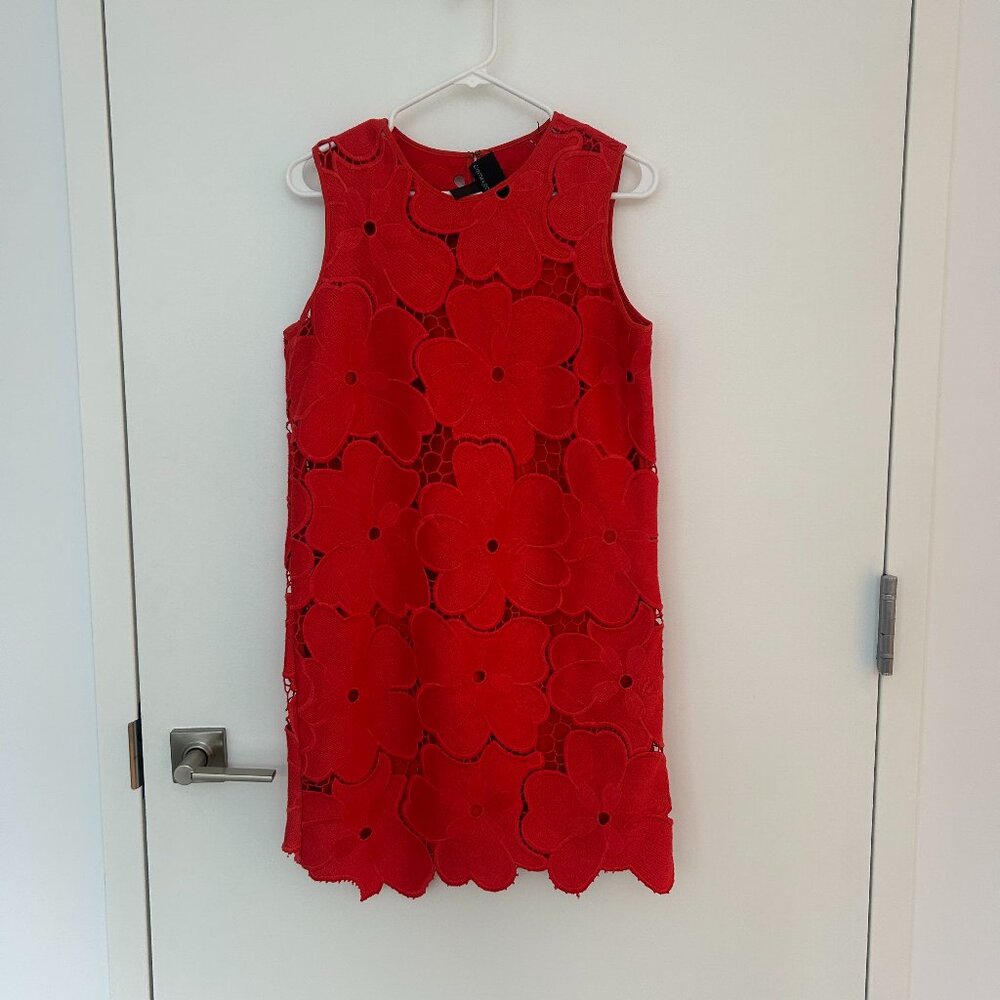 Cynthia Rowley Red Sleeveless Floral Shift Dress